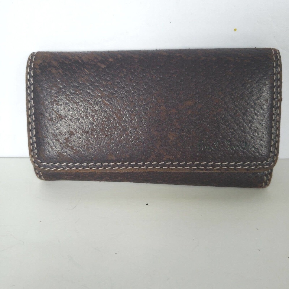 Paul Smith 4-Key Hooks Holder Card Case Wallet Logo Brown Trifold Designer Small